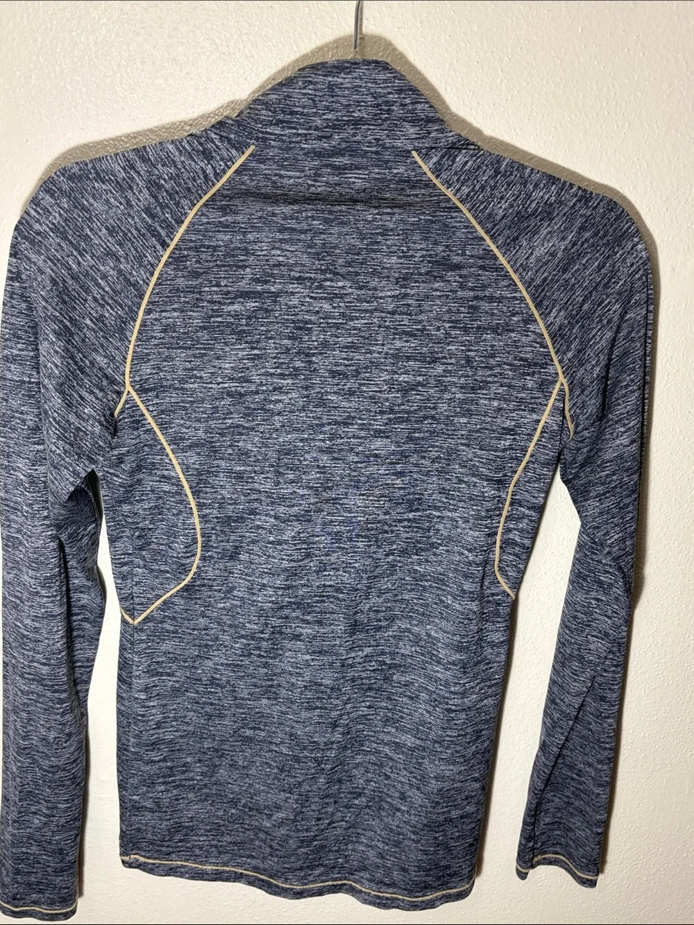 Under Armour Navy Heather Half-Zip Pullover with Cream Accents